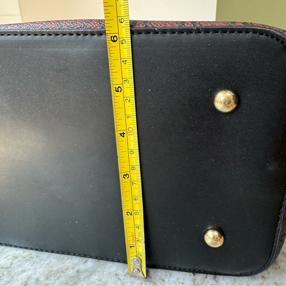 NWT!! Adrienne Vittadini Workbook Tote,Rich brown dark green/black/khaki stripe - Picture 13 of 16